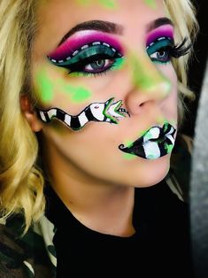 Beetle Juice, Maleficent Makeup, Halloween Face Paint Designs, Halloween Juice