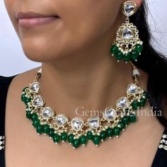 BEAUTIFUL KUNDAN CHOKER NECKLACE SET *  Main Color : Green, Maroon, White * Skin Friendly : This Product does not contain harmful constituents. Anti-allergic safe for Skin. * Quality : Made from Premium Quality Material. This Product assures to remain in its Original Glory even after several usages.     . Actual Images of item are shown above, Please be aware of the actual colors may vary from the color shown on your screen, as monitor    settings may vary from individual to individual. . Welcom Polki Choker Set, Polki Choker, Kundan Necklace Set, Kundan Choker, Wedding Jewelry Set, Kundan Necklace, White Skin, Choker Necklace Set, Choker Set