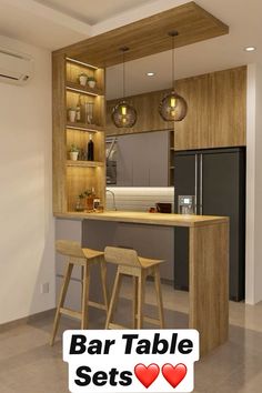 an image of a kitchen with stools in it