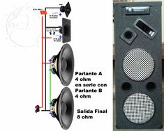 the diagram shows how to wire speakers and subwoofers in parallel with each other