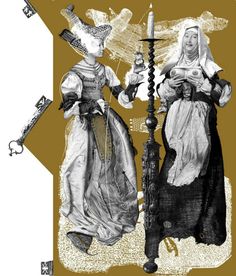 two women dressed in medieval clothing holding swords