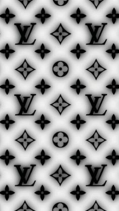 the louis vuitton pattern is shown in black and white, with an interesting design