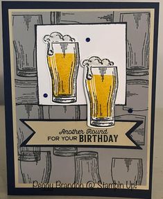 a birthday card with two beer glasses