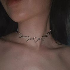 New Heart Choker. Made Of Stainless Steel. Follow Me. Kalung Choker, Heart Choker Necklace, Bracelet Viking, Heart Shaped Necklace, Heart Choker, Sweet Love, Neck Chain, Choker Collar, Cute Necklace