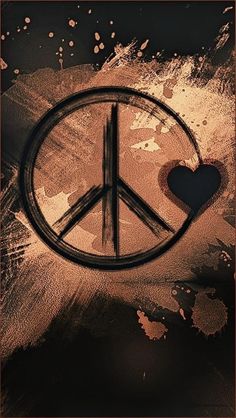 a peace sign with a heart in the middle