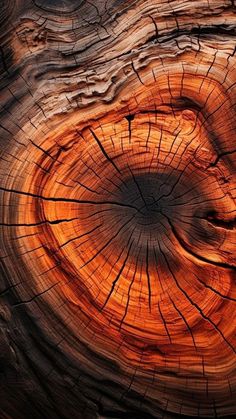 an image of a tree trunk that has been cut down and is very close to the camera