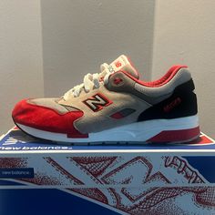 Red, White, Grey, And Black New Balances Men’s Size 13 Us Slightly Worn But In New Condition Functional Red Sneakers With Cushioned Footbed, Low-top Running Shoes With Red Sole For Light Sports, Red High-top Sneakers With Cushioned Footbed For Light Sports, Red Dynamic Low-top Custom Sneakers, Red Running Sneakers With Abzorb Midsole, Red Low-top Running Shoes With Abzorb Midsole, New Balance Custom Low-top Sneakers With Air Cushioning, New Balance Custom Sneakers With Air Cushioning For Sports, Sporty New Balance Custom Sneakers With Air Cushioning