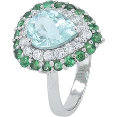 Platinum 0.73 Carat Pear-Shaped Paraiba Tourmaline and Tsavorite Ring with Diamond Halo Luxury Green Heart Cut Rings, Luxury Green Sapphire Ring With Gemstone Accents, Luxury Tsavorite Ring With Gemstone Accents, Elegant Multi-stone Sapphire And Emerald Ring, Elegant Heart Cut Green Emerald Ring, Luxury Green Topaz Gemstone Ring, Elegant Green Emerald Heart Cut Ring, Elegant Green Heart Cut Emerald Ring, Elegant Tsavorite Gemstones For Anniversary