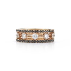 18-Karat gold ring stack set containing two Eternity Bands of 1.10ct and one Halfway Large Kismet Band of 1.20ct at a total of 2.30tcw MATERIALS & MEASUREMENTS Handcrafted in 18-Karat Gold Includes 2 x Pave White or Black Diamond Eternity Bands and 1 x Large Halfway Kismet Band Diamonds: 2.30 total carat weight of diamonds Made in New York STYLE JT8124R Diamond Eternity Bands, Rose Gold Black Diamond, Platinum Earrings, Bespoke Engagement Ring, Heart Necklace Diamond, Ring Stack, Gold Ring Stack, Heart Shaped Diamond, Rose Gold Band