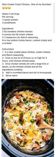 the recipe for slow cooker chicken on my favorite stove is shown in an instagram