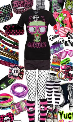 Scene Shorts Outfit, Scene Outfits Black Women, Basic Scene Outfits, Scene Pjs, Scenemo Outfit Ideas, Easy Scene Outfits, Purple Scene Outfits, Scene Outfits Ideas