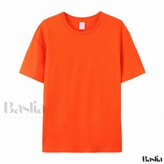 School Group Ladies' Cotton T-Shirt Advertising Uniform Basic Orange Tops For Streetwear, Orange Short Sleeve Solid Color Tops, Basic Solid Color T-shirt For Streetwear, Basic Relaxed Fit Solid Color T-shirt, Basic Orange Short Sleeve Shirt, Basic Solid Color Relaxed Fit T-shirt, Pre-shrunk Orange Crew Neck T-shirt, Cheap Basic Orange T-shirt, Basic Orange Crew Neck T-shirt