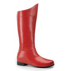 1" Flat Heel Men's Pull-On Super Hero Boots. Full Back Zipper. Faux Leather. Oreh-100 Red Superhero, Superman Costumes, Costume Boots, Superhero Kids, Pleaser Shoes, Hero Costumes, Theme Halloween, Red Boots, Children Shoes