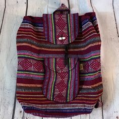 Nwot! Artesanias Woven Backpack/Baja Hippie/Boho Backpack Great For Everyday Or Travel Backpack. Made Of Wood Loom. Drawstring Tie And Button Flap Closure. Front Pouch With Zip And Velcro Closure. Size:15”X15”X5” Approx: 30” Back Straps Material, Acrylic. Color, Multicolor Pet/Smoke Free Home North Face Jester, Plaid Backpack, Boho Backpack, Brown Backpacks, Embroidered Heart, Novelty Print, Backpack Purse, Juicy Couture, Pink Fashion