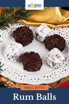 Make rich, chocolatey rum balls with crushed cookies, nuts, cocoa, and rum. This easy no-bake small batch recipe is perfect for holidays or gifting! | One Dish Kitchen Cooking For One Recipes, Rum Balls, Homemade Food Gifts, Cooking For One, Cooking For Two, Balls Recipe, Easy Baking Recipes