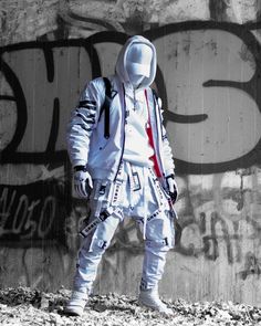 White Tactical Outfit, White Techwear Men, White Techwear Outfit, White Tech Wear, Techwear Fashion Men, Tech Wear Aesthetic, White Techwear, Futuristic Outfits, Black Techwear