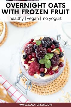 overnight oats with frozen fruit healthy and no yogurt