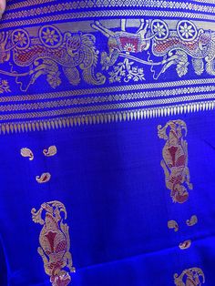 This is a Rare Find Best Quality Blue Baluchari/ Swarnachari Saree with Allover Meenakari Zari works depicting Stories.It took more than a month to make by an Artisan Experienced Artist from Bishupur/ Brngal Blue Katan Silk Ceremonial Traditional Wear, Ceremonial Blue Katan Silk Traditional Wear, Blue Ceremonial Saree With Motifs, Blue Traditional Wear With Motifs For Ceremonial Use, Blue Katan Silk Saree For Ceremonial Occasions, Blue Traditional Wear With Motifs For Ceremonial Occasions, Ceremonial Blue Traditional Wear With Motifs, Blue Ceremonial Saree For Transitional Season, Blue Ceremonial Saree For Festivals