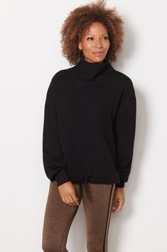 72% Viscose, 23% Polyester, 5% Elastane Weave Versatile Funnel Neck Sweatshirt For Fall, Fall Funnel Neck Versatile Sweatshirt, Fall Turtleneck Sweatshirt For Loungewear, Brand Style Guide, Cowl Neckline, Wedding Weekend, Weekend Wear, Shoes With Jeans, Work Fashion