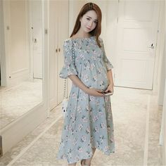 Pregnant Women Clothes, Dress For Pregnant, Dress For Pregnant Women, Dress Korea, Clothes For Pregnant Women, Dresses Beach, Long Beach Dress