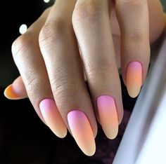 Matte Manicure, Ombre Gel Nails, 2022 Nails, Ombre Nail Designs, Lady Style, Almond Acrylic Nails, Pink Nail Designs, Summer Acrylic Nails, Girls Nails