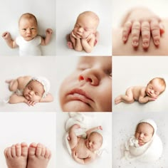 a collage of photos with baby's faces and hands on top of each other