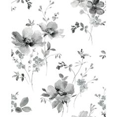 black and white flowers on a white background