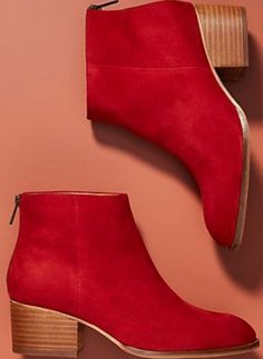 New In Box, Anthropologie, Seychelles Gorgeous Deep Red Suede Boots. Back Zip, Stacked Leather Heel, Leather Insole & Sole. 2" Heel 4" Shaft Womens Shoes Heels, Red Suede Boots, Shoe Shopping, Fall Booties, Shoes Photography, Classy Shoes, Anthropologie Shoes, Cole Haan Women, Leather Shoes Woman