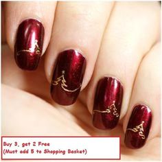 Christmas Nail Designs Easy, Nail Christmas, Nail Art Noel, Red Gel Nails, Fingernail Designs, Red Nail