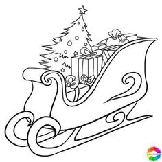 a christmas sleigh with presents on it