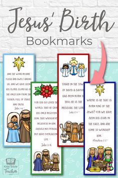 jesus's birth bookmarks with pictures of them