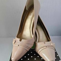 Kelly & Katie Taupe "Keena" Heels, Size 10. Smooth And Patent Finish With A Rounded Pointed Toe. 3 Inch Taupe Heels, Work Shoes Women, Work Shoes, Shoes Women, Shoes Women Heels, Shoes Heels, Size 10, Trim, Women Shoes