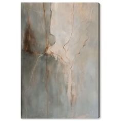 an abstract painting with grey and brown colors on the wall, it is hard to see in this photo