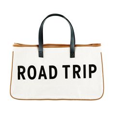 Road Trip Canvas Tote | A Cottage in the City Canvas Leather Tote, Wedding Tote, Cute Tote Bags, Weekend Vibes, Travel Tote, Creative Branding, Leather Handles, Leather Care, Canvas Leather