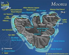 a map of moorea island in the french rivierie