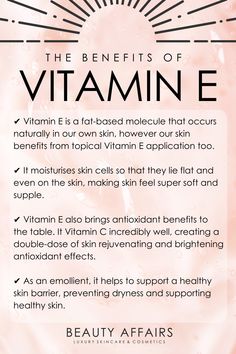 Vitamin E For Skin, Benefits Of Vitamin E, Cosmetic Ingredients, Antiaging Skincare, Chemical Sunscreen, Vitamins For Skin, Skin Benefits