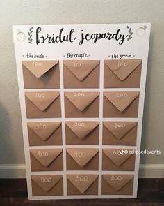 Bridal Jeopardy, Shower Games Bridal, Jeopardy Game, Fun Bridal Shower Games, Bachelorette Party Planning