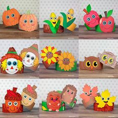 paper mache pumpkins and sunflowers are on shelves