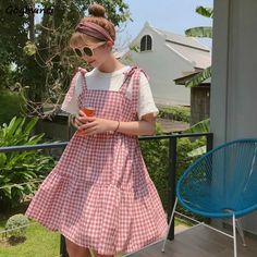 Sleeveless Elegant Plaid Dress– Shoptery Retro Kawaii, Vestidos Retro, Y2k Summer Outfits, Soft Girl Outfits, Egirl Outfits, Soft Girl Clothes, Cottagecore Outfits, Harajuku Outfits, Y2k Aesthetic Outfits