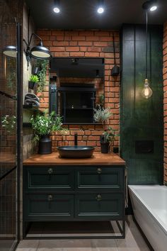 Industrial style bathrooms are a hot trend in interior design right nowThe rawedgy aesthetic pairs surprisingly well with the sleek lines and luxurious finishes found in many contemporary… Industrial Style Bathroom, Dark Bathrooms, Edgy Aesthetic, Industrial Pipe, Bathroom Shelves, Bathroom Makeover, Bathroom Inspiration, Hottest Trends