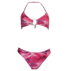 Christian Dior Pink D Lock And Key Two-Piece Swimsuit Size 40. Designed In The Early 2000’s By John Galliano, Multi-Color Watercolor Print Swimsuit, Silver Metal D Embellishment On The Top With Lock, And Two On The Bottom With One Having The Keys, Clasped In The Back By A Small Cd, Spaghetti Strap, Triangle Shaped Top, Made In France, 80% Polyamide 20% Spandex. Item Defects Include Missing C On The Back Clasp On The Top, Item Can Be Tied Instead Of Clasped. Follow Us On Instagram @Godofcloth Dior Swimsuit, Dior 2000s, Dior Pink, Lock And Key, Print Swimsuit, John Galliano, Pink Watercolor, Triangle Shape, Watercolor Print