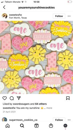 an instagram page with some cookies on it