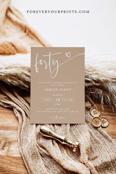 a wedding card with the word thirty on it