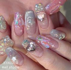 Sharp Nails, Star Nails, Funky Nails, Cute Acrylic Nails, Nail Manicure