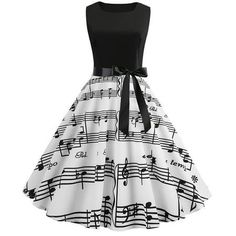 Vintage Summer Dresses, Cute Prom Dresses, Musical Notes, Musical Note, Party Dress Short, Crewneck Dress, Note Design, Teen Fashion Outfits, Dress Sleeveless