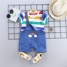 ZY66457234AA.jpg@ff231dbeef5c80363dc2526b25c66ab7 Stripped Outfit, Outfit With Shorts, Baby Suspenders, Toddler Boy Summer, Clothes For Boys, Kids Overalls, Baby Boy Clothing Sets, Jumpsuit Pattern, Short Sleeve Jumpsuits