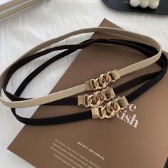 Designer New Luxury Fashion Women Belt Tied Waist Skirt Shirt Chain Metal Buckle Elastic Belt Off Off White Belt, Belt Chain, Women Waist, Tie Skirt, Chain Loop, Luxury Women Fashion, White Belt, Chain Belt, Metal Buckles