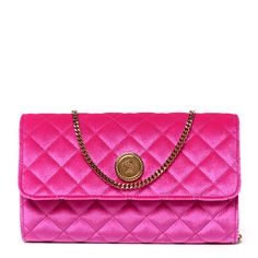 Versace Velvet Quilted Medusa Wallet On Chain Pink Dark Pink Velvet, Navy Blue Handbags, Versace Pink, Quilted Velvet, Fuschia Pink, Pink Quilts, Velvet Quilt, Versace Bags, Fashion Enthusiast