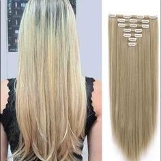 Never Used Sandi Blonde 23” 7pcs 16 Clips Curly Straight Clip In Hair Extension Full Head Clip On Synthetic Hair Extension Thick Double Weft Hair Extensions Wavy Hairpieces For Women Fashion And Beauty Clip In Hair Extension, Wavy Ponytail, Wavy Hair Extensions, Bun Hair Piece, Hairpieces For Women, Weft Hair Extensions, Synthetic Hair Extensions, Ponytail Extension, Clip In Hair