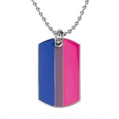 Bisexual Pride Dog Tag Necklace Necklaces PRIDE MODE Pride Clothes, Pride Necklace, Trans Boys, Gay Pride Shirts, Asexual Pride, Pride Colors, Pansexual Pride, Aesthetic Outfit Ideas, Pride Outfit